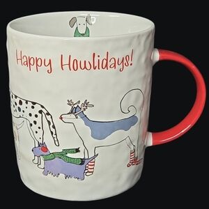 "Happy Howlidays!" Festive Dog Pattern Lg Ceramic Christmas Mug - Prima Design